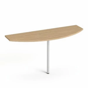 Tárgyalótoldat íves szürke fémlábba 45x140cm MAYAH Freedom SV-49 kőris