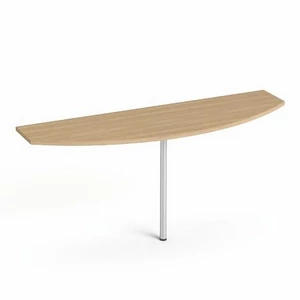 Tárgyalótoldat íves szürke fémlábba 50x160cm MAYAH Freedom SV-50 kőris