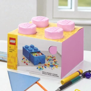 Tárolódoboz fiókos LEGO "Brick" rózsaszín