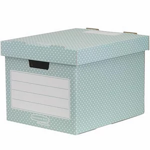Tárolódoboz karton Fellowes 33,3x28,5x39 cm Style, zöld-fehér