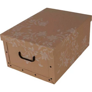 Tárolódoboz Maxi 51x37x24cm környezetbarát, barokk fehér virágos