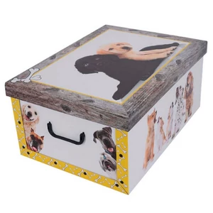 Tárolódoboz Maxi 51x37x24cm Miss Space, kutyás sárga 7009