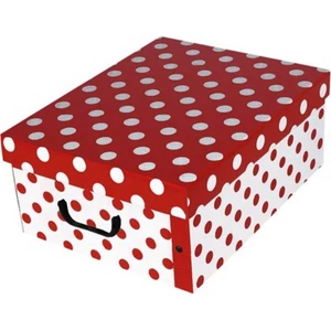 Tárolódoboz Maxi 51x37x24cm Miss Space, pöttyös piros
