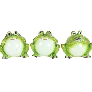 Tavaszi dekor béka kerámia Three wise frogs Jesse S green