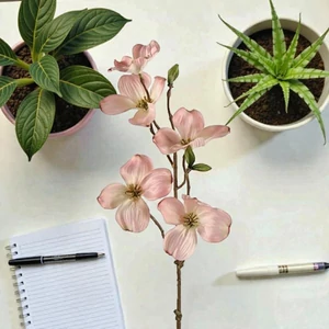 Selyemvirág művirág Dogwood spray Fiona S pink DST53