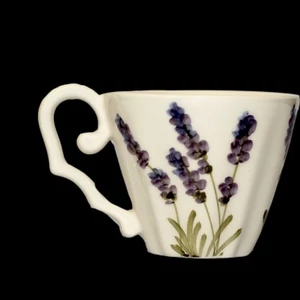 Csésze teás Porcelánlevendulás 3dl Violin levendulás kézzel festett