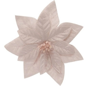Mikulásvirág textil 21' csipeszes, 16cm rózsaszín