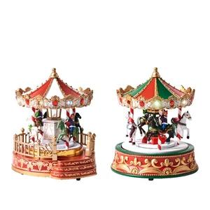 Téliváros karácsonyi 24' ledes körhinta , beltéri 2 féle dioráma 19cmx19cmx21.5cm sdkae