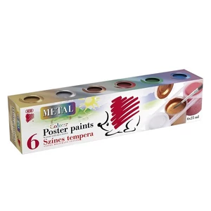 Tempera tégelyes ICO Süni 6x25ml Metal iskolaszer- tanszer