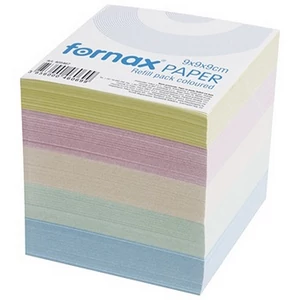 Tépőtömb 9x9x9cm Fornax kockatömb, ragasztott pasztell színek