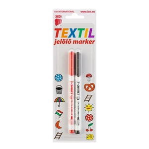 Textilmarker T-SHIRT ICO fekete+piros textilfilc - kreatív termék