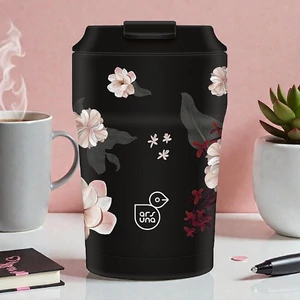 Thermo bögre 350ml Ars Una Flowery black 56373745 6órán át melegen tart
