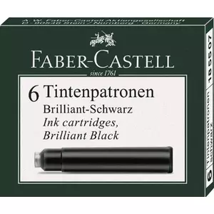 Faber-Castell tintapatron 6db-os Standard fényes fekete Ink cartridge 185507