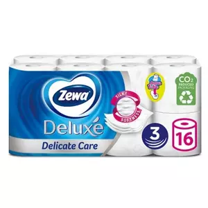 Toalettpapír 3 rétegű 100% cellulóz 16 tekercs/csomag Delicate Care Deluxe Zewa
