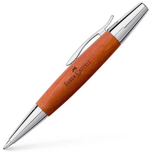Faber-Castell golyóstoll E-motion króm/fa barna csavar mechanikával 148382