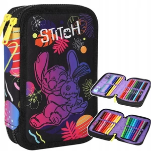 Töltött tolltartó Jumper 2 Stitch Black 125 × 195 × 55mm, klapnis