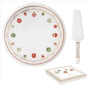 Tortatál porcelán 32cm, Christmas Eve dobozban
