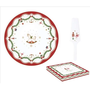 Tortatál porcelán 32cm Magie de Noel dobozban