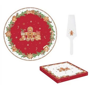 Tortatál Porcelán karácsonyi 32cm, Fancy Gingerbread dobozban