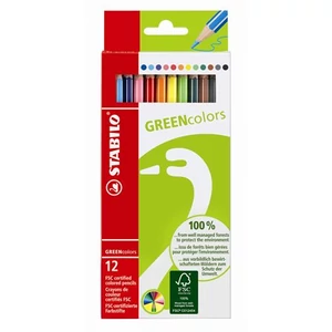 Színes ceruza 12 Stabilo GreenColors hatszögletű 12szín Írószerek STABILO 6019/2-121