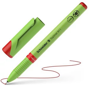 Tűfilc 0,4mm Schneider cserélhető betétes, újrahasznosított Topliner 911, piros