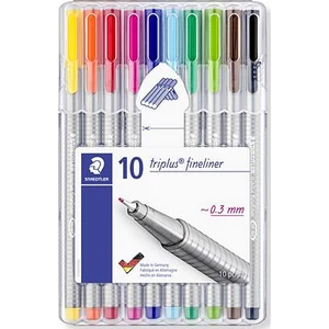 Tűfilc készlet 10 Staedtler Triplus Box 0,3mm-es 10színű készlet Írószerek STAEDTLER 334 SB10