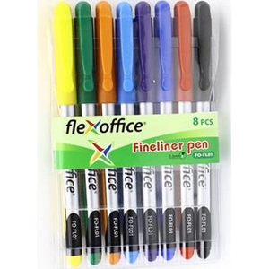 Tűfilc készlet 8 Flexoffice FL01 8 különböző szín Írószerek FLEXOFFICE FO-FL01SET8