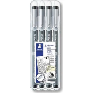 Tusfilc fekete 4 Staedtler Pigment Liner 0, 1/0,3/0,5/0,7mm Írószerek STAEDTLER 308 WP4