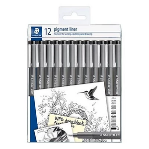 Tusfilc készlet Staedtler 12 különböző vonalvastagság Pigment Liner 308, fekete