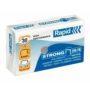 Tűzőkapocs 26/6 Rapid STRONG 26/6 horganyzott 1000db Rapid 1000db rendelési egység ár 1 dob
