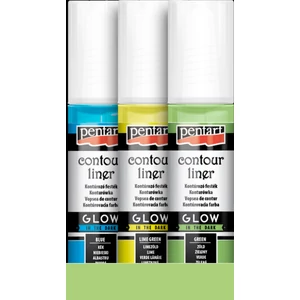 Üvegfesték Pentart kontúrozó 20ml glow zöldesfehér