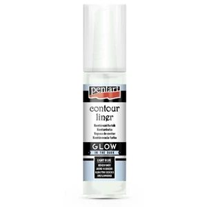 Üvegfesték Pentart kontúrozó 20ml világítós kékesfehér GLOW