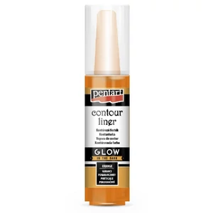 Üvegfesték Pentart kontúrozó 20ml világítós narancs GLOW