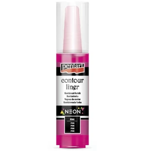 Üvegfesték Pentart kontúrozó 20ml világítós pink GLOW