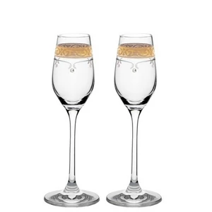 Üvegpohár likőrös 95ml arany szegéllyel, Swarovski dísszel S/2
