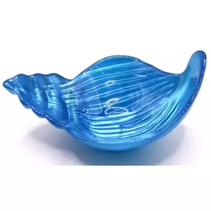 Üvegtál 14cm Snail fémes-kék csiga forma