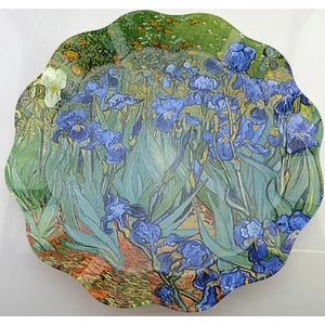 Tányér üveg hullámos Üvegtányér Hullámos Széllel átm:30cm van gogh i díszdobozban