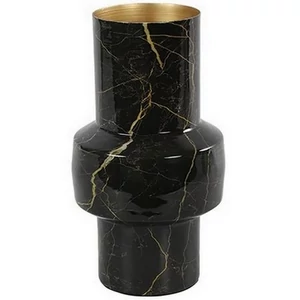Váza fekete/arany Vase w/belly rd Liva M marble black/gold SDDST53