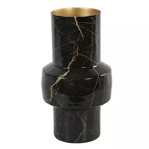 Váza fekete/arany Vase w/belly rd Liva S marble black/gold márvány fekete/arany-L17B17H32CM