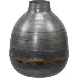 Váza fém szürke/arany 11x15cm