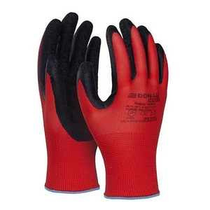 Védőkesztyű latex DONAU Safety" 9/L méret piros