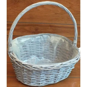 Vessző csemege kosár nagy szürke 34x27x15cm