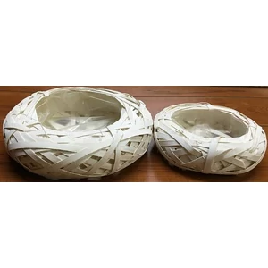 Vessző, fonott fészek szett 2db-os 20x6cm, 27x8cm