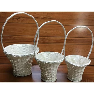 Vessző, fonott kosár florentin alsó átmérő:16-22cm, magasság: 54-65cm óriás 3db-os