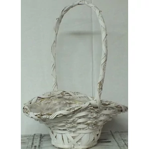 Vessző, fonott kosár florentin nagy fehér 30x22x40cm