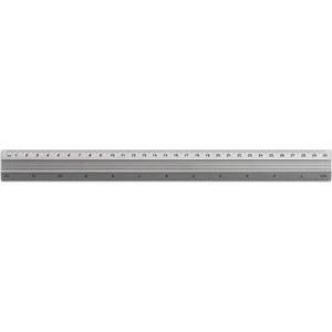 Vonalzó 30cm fém Kétoldalas centiméter/Inch beosztás 