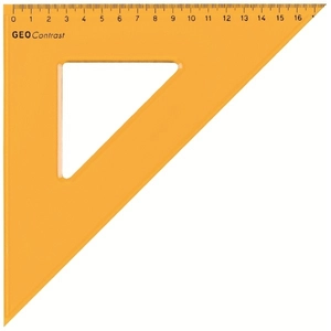 Vonalzó háromszög 45° 25cm Aristo GEOContrast sárga AH22425