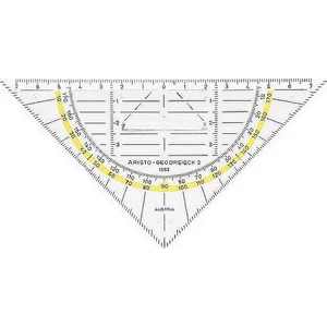 Vonalzó Aristo H.szög - GEOCollege 16 cm Fogóval Geometriai / Áttetsző