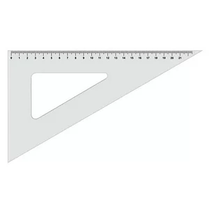 Vonalzó háromszög 60° 23cm átlátszó, kemény leghosszabb oldalán 25cm