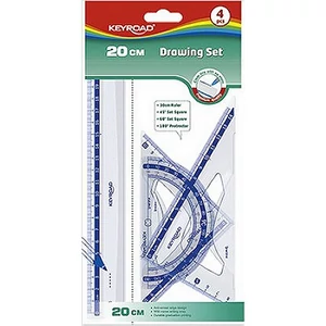 Vonalzó készlet 4db-os Keyroad KR971247 20cm180-45-60fok